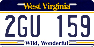 WV license plate 2GU159