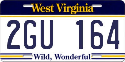 WV license plate 2GU164