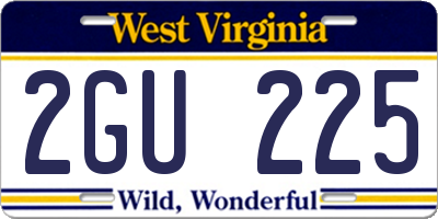 WV license plate 2GU225