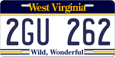 WV license plate 2GU262