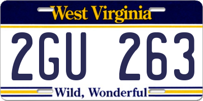 WV license plate 2GU263