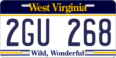 WV license plate 2GU268