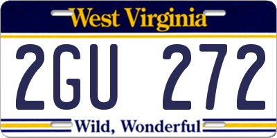 WV license plate 2GU272