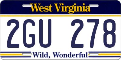 WV license plate 2GU278