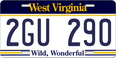 WV license plate 2GU290