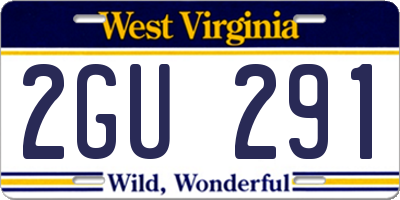 WV license plate 2GU291