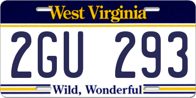 WV license plate 2GU293