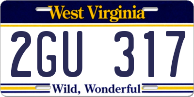 WV license plate 2GU317