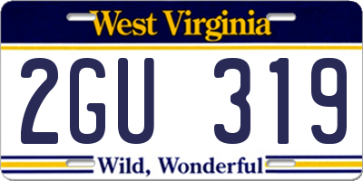 WV license plate 2GU319