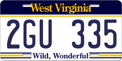 WV license plate 2GU335
