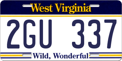 WV license plate 2GU337