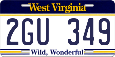 WV license plate 2GU349