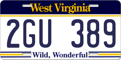 WV license plate 2GU389