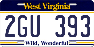 WV license plate 2GU393