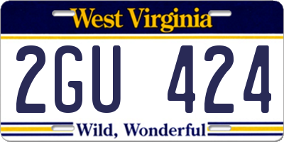 WV license plate 2GU424