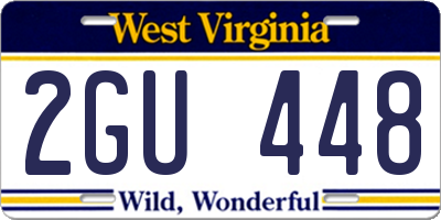 WV license plate 2GU448