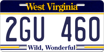 WV license plate 2GU460