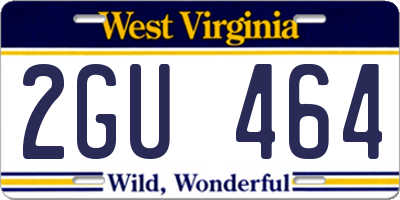 WV license plate 2GU464