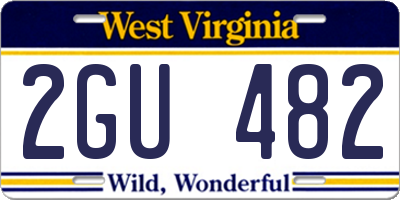 WV license plate 2GU482