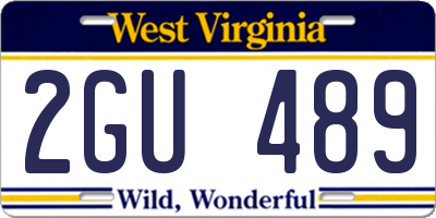 WV license plate 2GU489