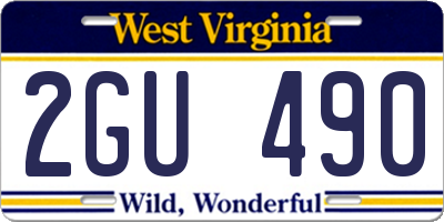 WV license plate 2GU490