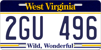 WV license plate 2GU496