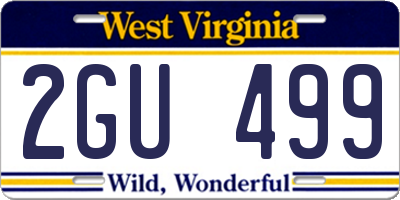WV license plate 2GU499