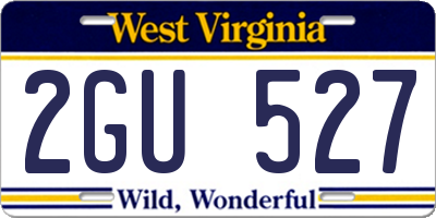 WV license plate 2GU527