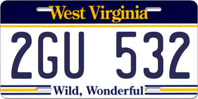 WV license plate 2GU532