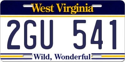 WV license plate 2GU541