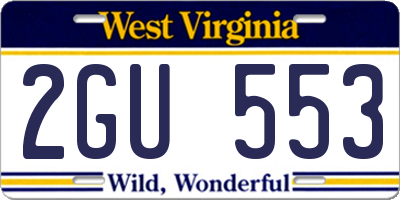 WV license plate 2GU553