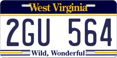 WV license plate 2GU564