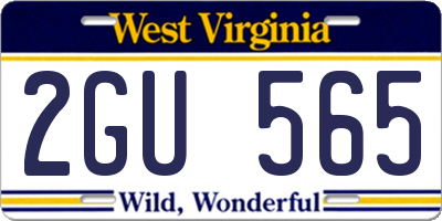 WV license plate 2GU565
