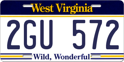 WV license plate 2GU572