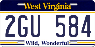 WV license plate 2GU584