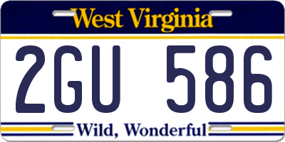 WV license plate 2GU586