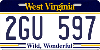 WV license plate 2GU597
