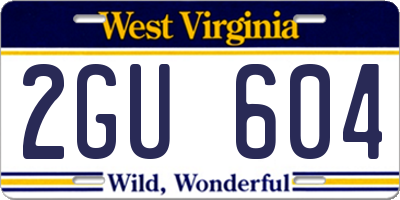 WV license plate 2GU604