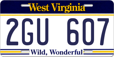 WV license plate 2GU607