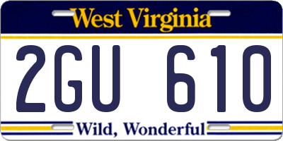 WV license plate 2GU610