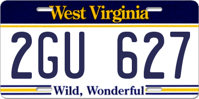 WV license plate 2GU627