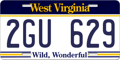 WV license plate 2GU629