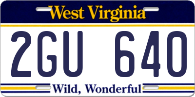 WV license plate 2GU640