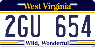 WV license plate 2GU654