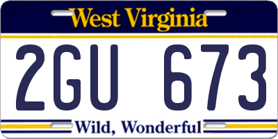 WV license plate 2GU673
