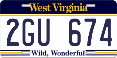 WV license plate 2GU674