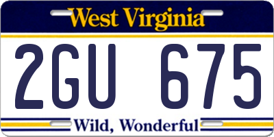 WV license plate 2GU675