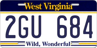 WV license plate 2GU684