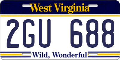 WV license plate 2GU688