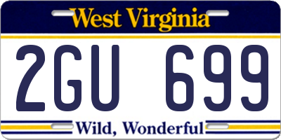 WV license plate 2GU699
